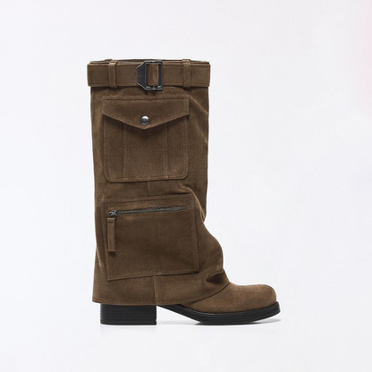 Flat Boots with Pant Pockets
