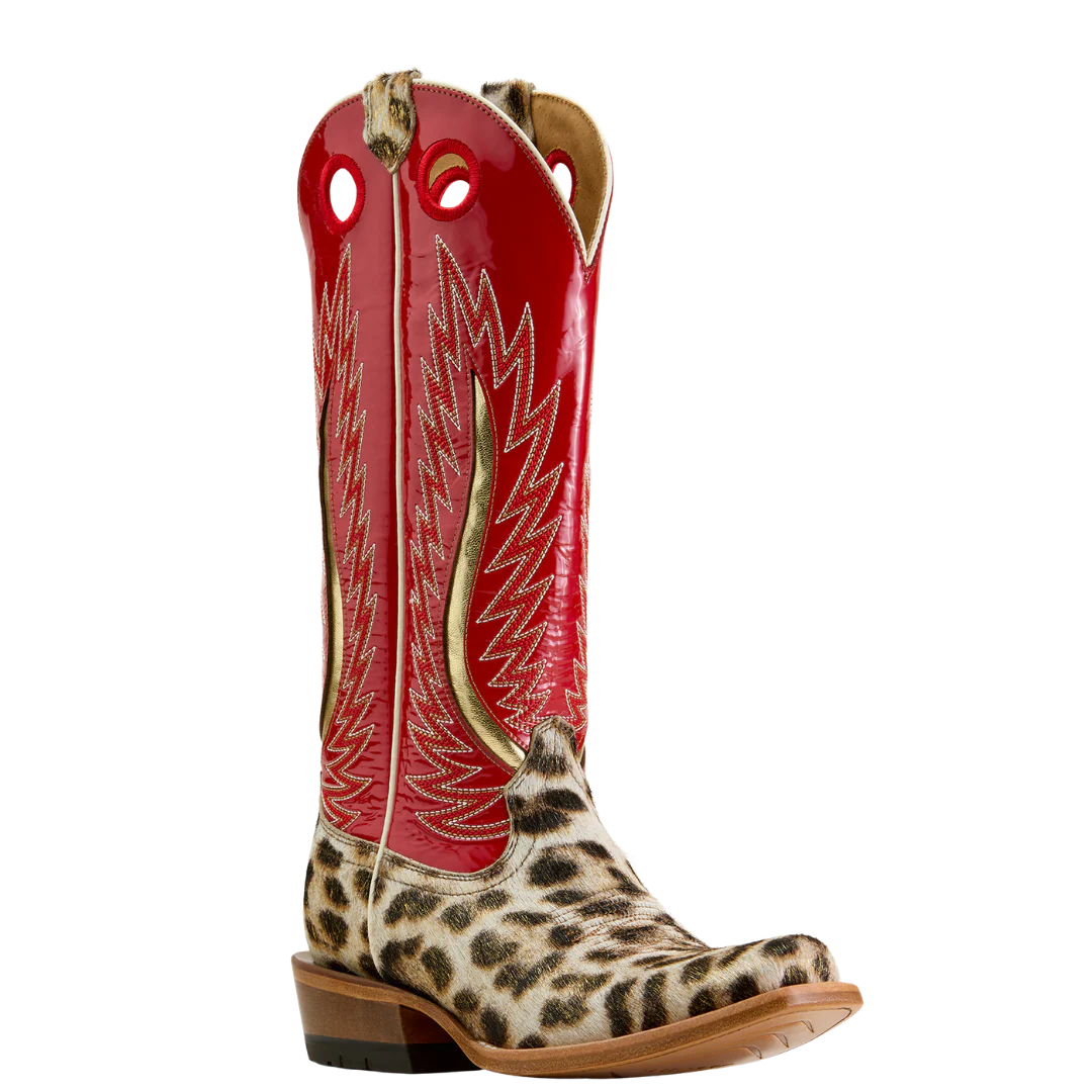 Ladies Leopard and Red Western Boots