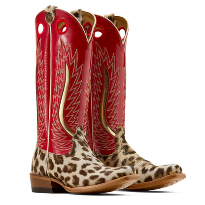 Ladies Leopard and Red Western Boots