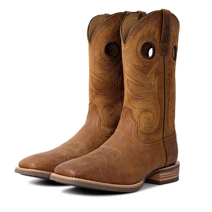 Hand Painted Western Cowboy Boots, Full Grain Cowhide Upper & Shaft