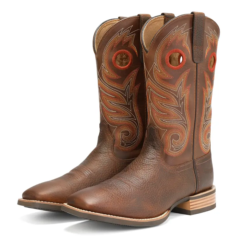 Hand Painted Western Cowboy Boots, Full Grain Cowhide Upper & Shaft