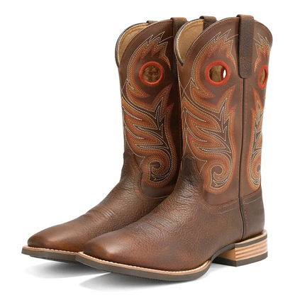 Hand Painted Western Cowboy Boots, Full Grain Cowhide Upper & Shaft