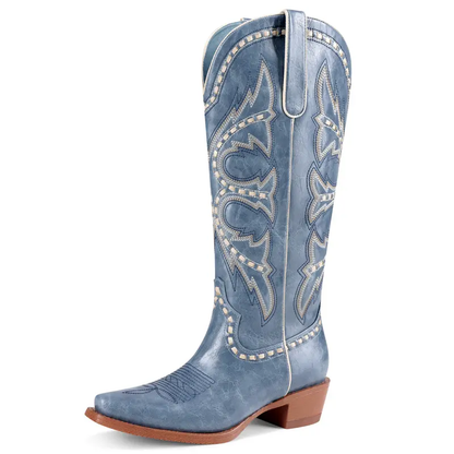 Women's Woven-Texture Western Cowboy Boots
