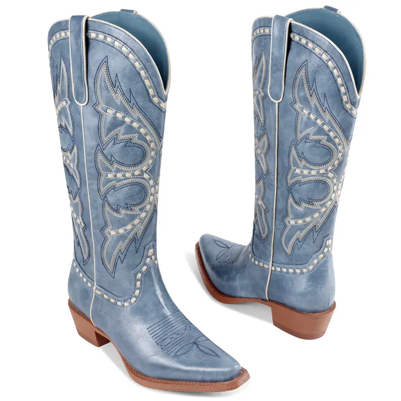 Women's Woven-Texture Western Cowboy Boots