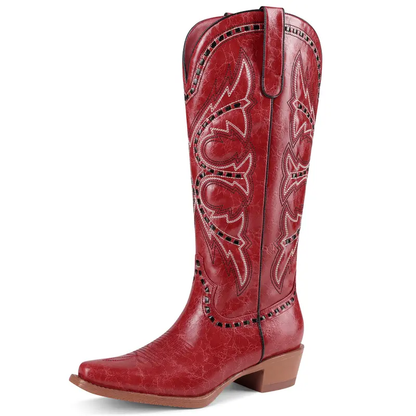 Women's Woven-Texture Western Cowboy Boots