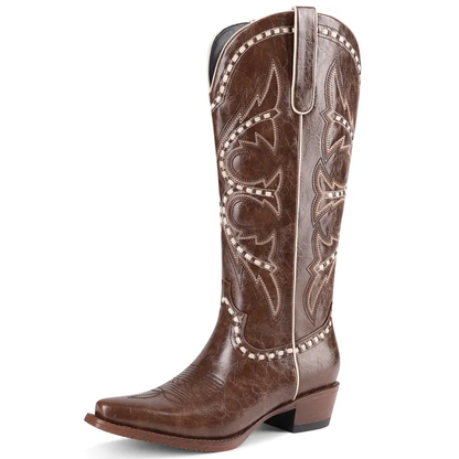 Women's Woven-Texture Western Cowboy Boots