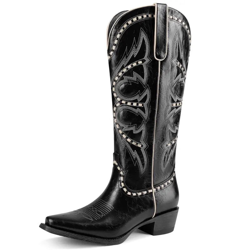 Women's Woven-Texture Western Cowboy Boots