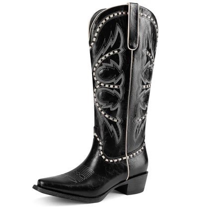 Women's Woven-Texture Western Cowboy Boots