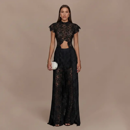 Boho Luxury Resort Wear 2-Piece Outfit Satin Fabric Women's Lounge Set