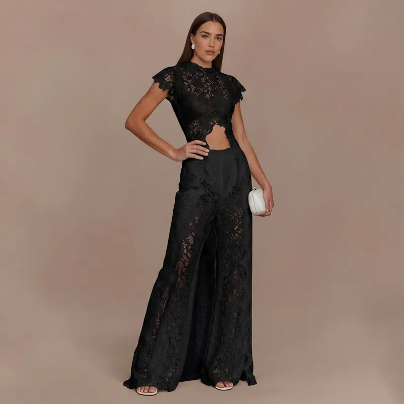 Boho Luxury Resort Wear 2-Piece Outfit Satin Fabric Women's Lounge Set