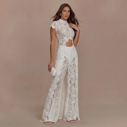 Boho Luxury Resort Wear 2-Piece Outfit Satin Fabric Women's Lounge Set