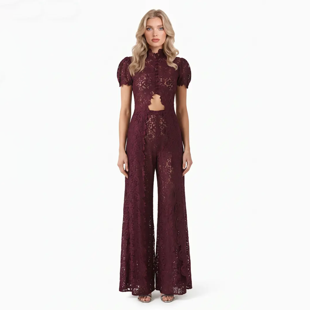 Boho Luxury Resort Wear 2-Piece Outfit Satin Fabric Women's Lounge Set