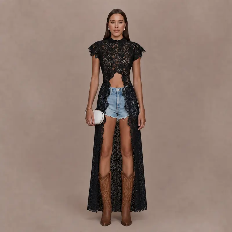 Boho Luxury Resort Wear 2-Piece Outfit Satin Fabric Women's Lounge Set