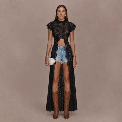 Boho Luxury Resort Wear 2-Piece Outfit Satin Fabric Women's Lounge Set
