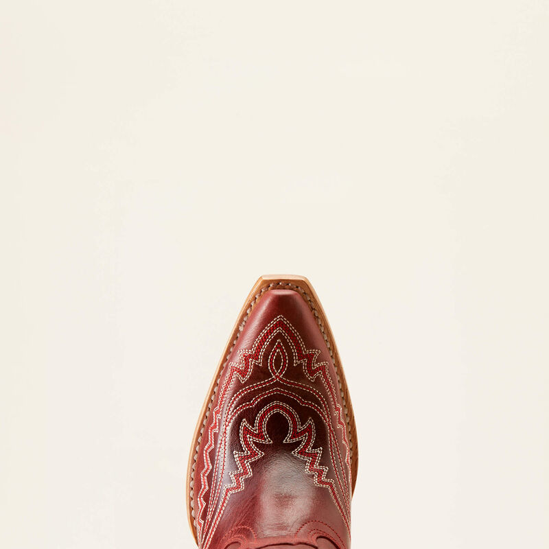 Burgundy Embroidered Western Cowgirl Boots
