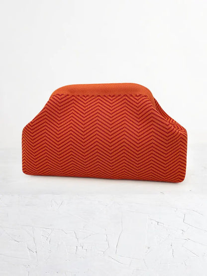 Clip-Top Striped Cloud Handbag