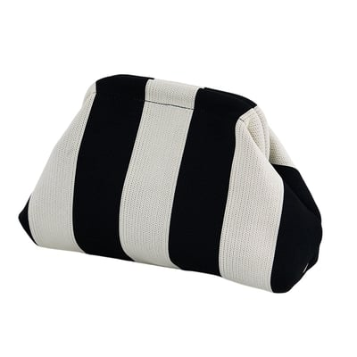 Clip-Top Striped Cloud Handbag
