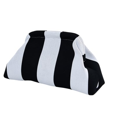 Clip-Top Striped Cloud Handbag