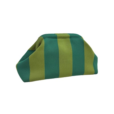 Clip-Top Striped Cloud Handbag