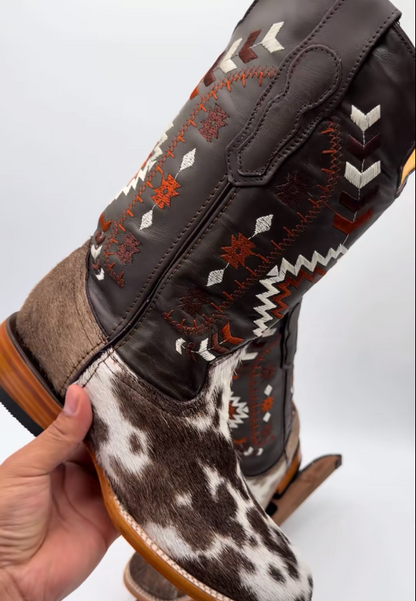 Frontier Ranch Hair-On Leather Cowboy Boots