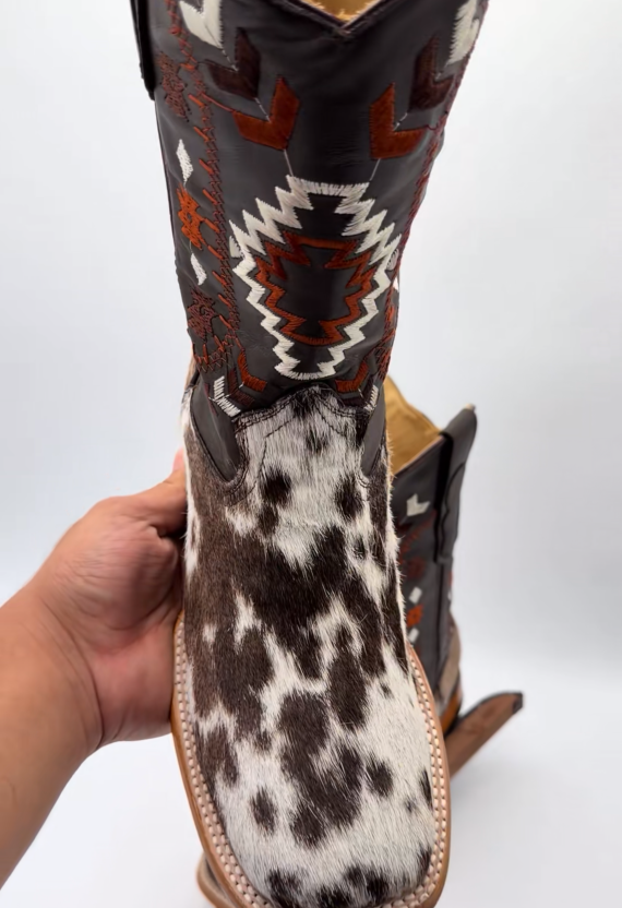 Frontier Ranch Hair-On Leather Cowboy Boots
