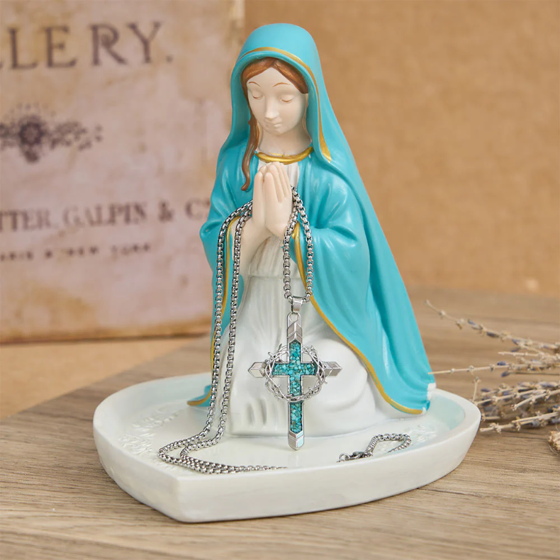 Thorn-Wrapped Inlaid Cross Pendant Necklace: A Symbol of Christ’s Sacrificial Love
