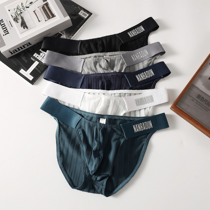 Men's Low-Rise Ice Silk Thong Briefs