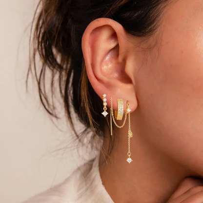 3 Layered Chain Earrings