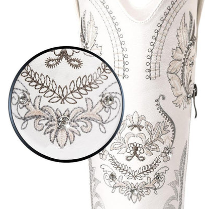 Sparkly Rhinestone Embroidery Tall Western Boots