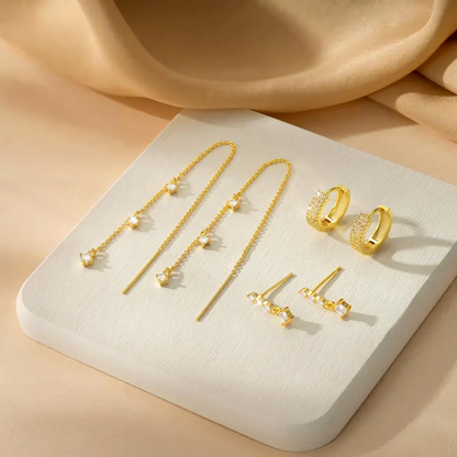 3 Layered Chain Earrings