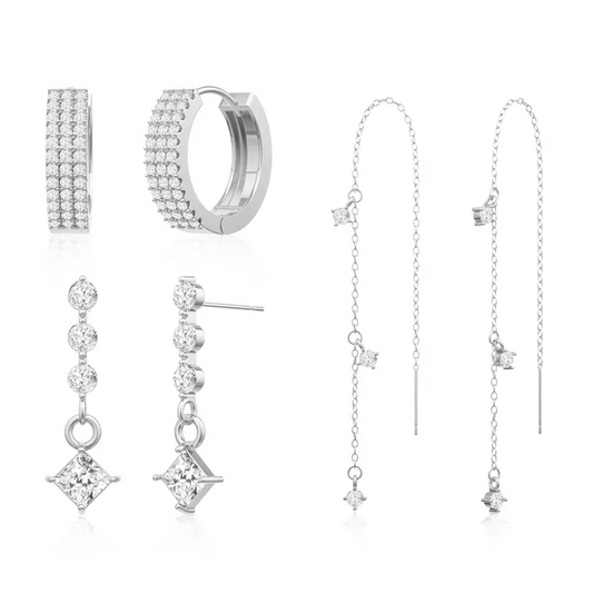 3 Layered Chain Earrings