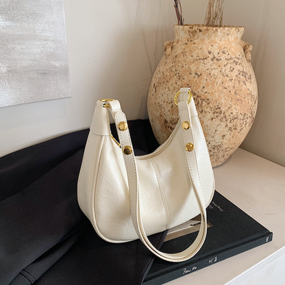 Women's Simple Solid Color Zipper Shoulder Bag