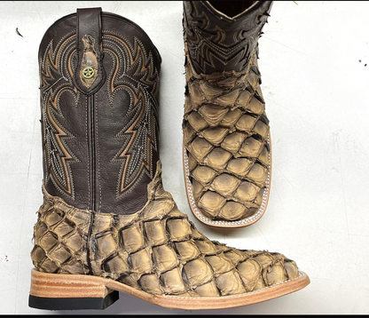 Western Exotic Piraroucu Cowboy Boots