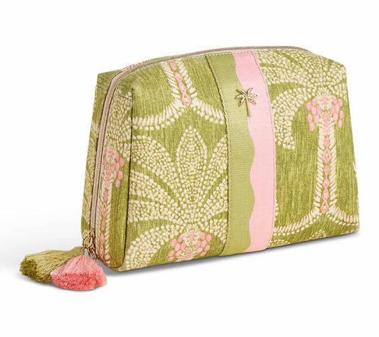 Palm Fabric Large Cosmetic Bag