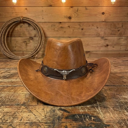 Ranch Hand Authentic Full-Grain Leather Cowboy Hat
