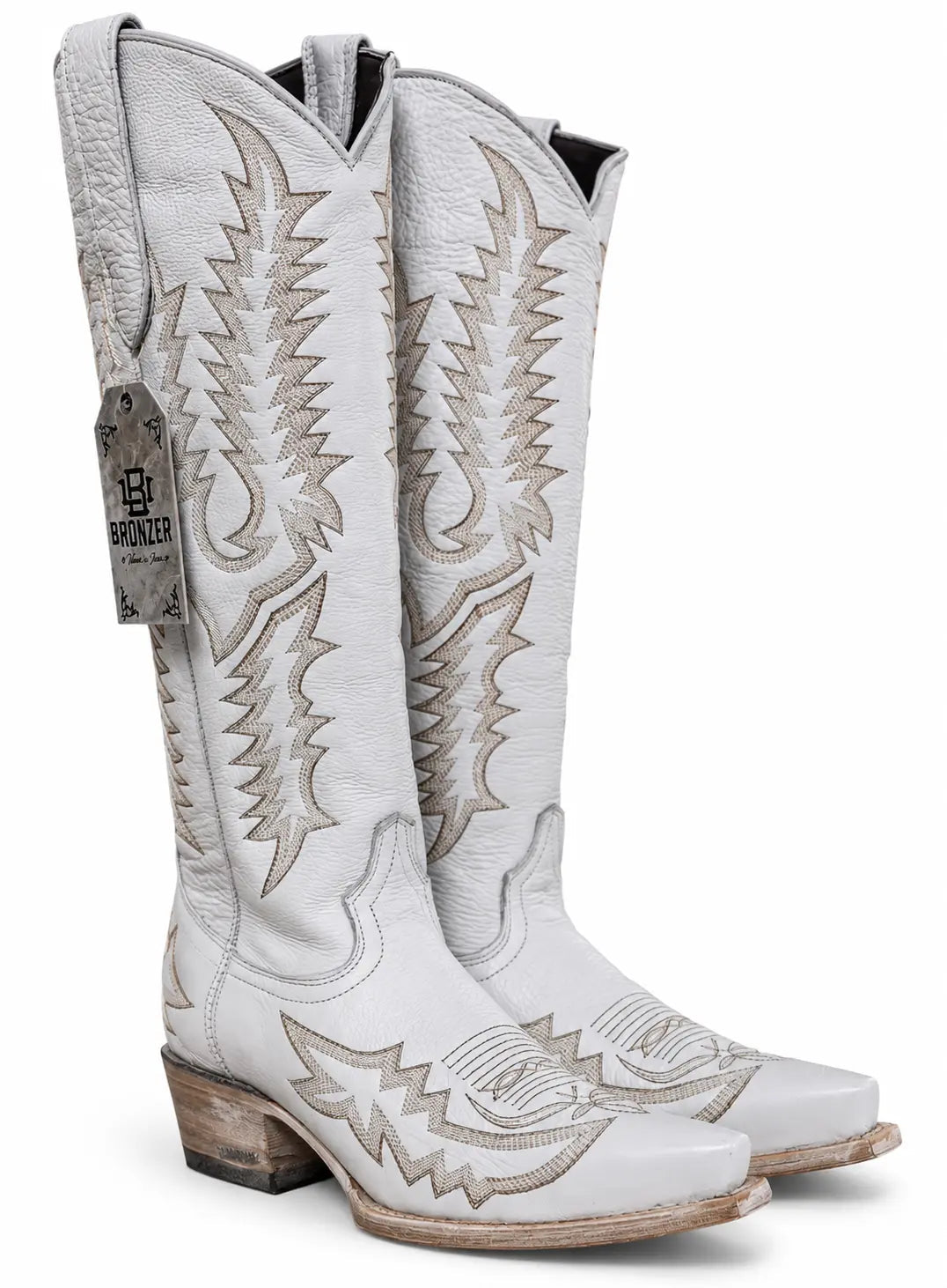 Women’s Distressed Brown Western Snip Toe Cowboy Boots – Embroidered Leather