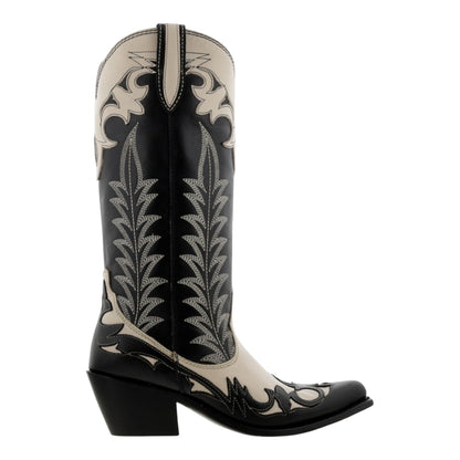 Liv Handcrafted 100% Leather Western Boots With Cuban Heel