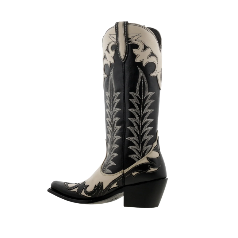 Liv Handcrafted 100% Leather Western Boots With Cuban Heel