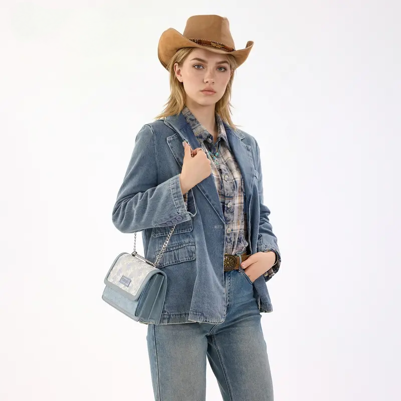 Women's Crossbody Bag - Quilted Flap Shoulder Purse