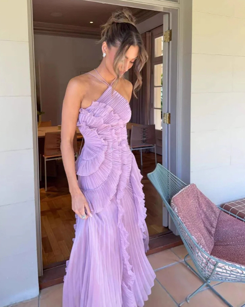 Women's Sexy Ruffle Halter Dress
