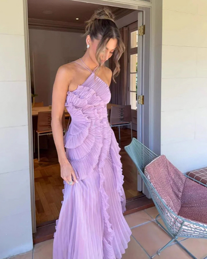 Women's Sexy Ruffle Halter Dress