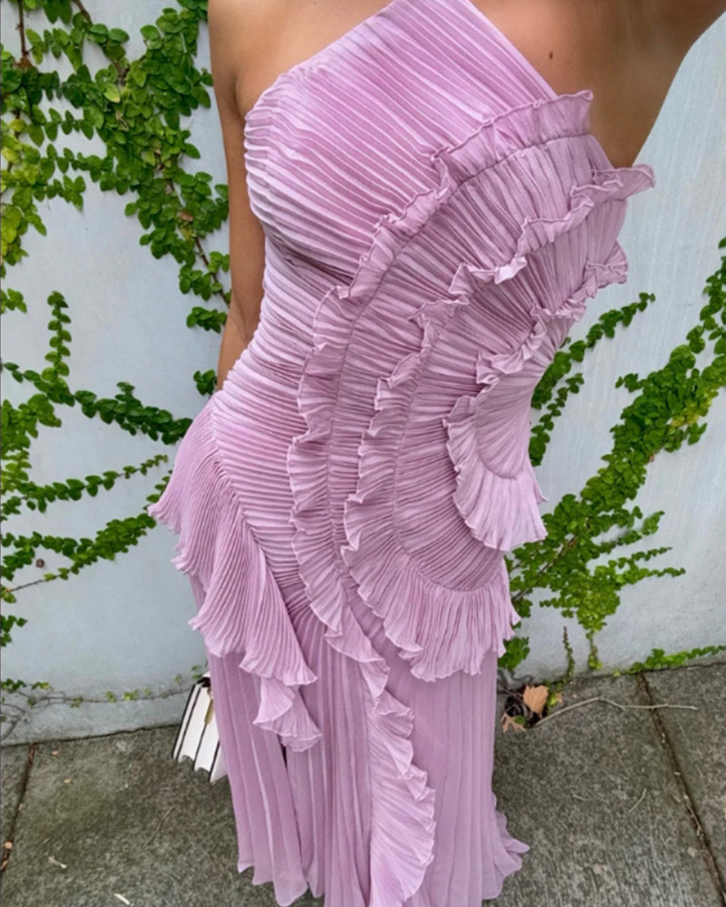 Women's Sexy Ruffle Halter Dress